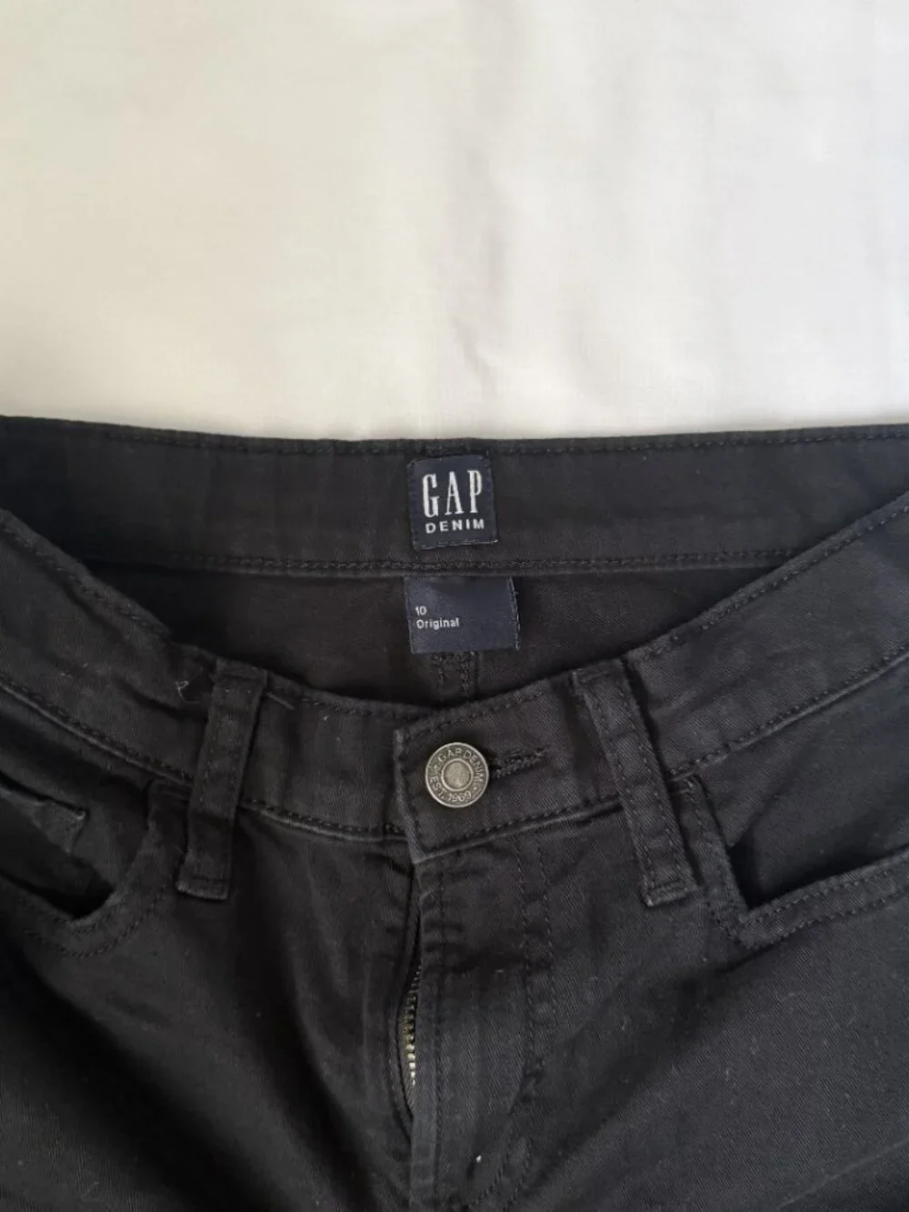 Gap Kids | Boys Black Denim Straight Jeans Adjustable Waist Size 10